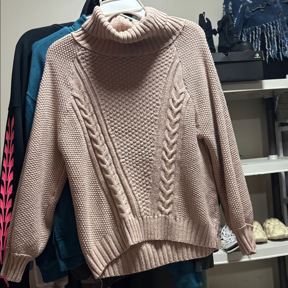 Charlotte Russe Taupe Cowl Neck Sweater